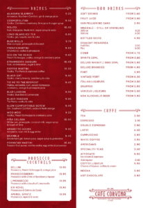 A la carte menu