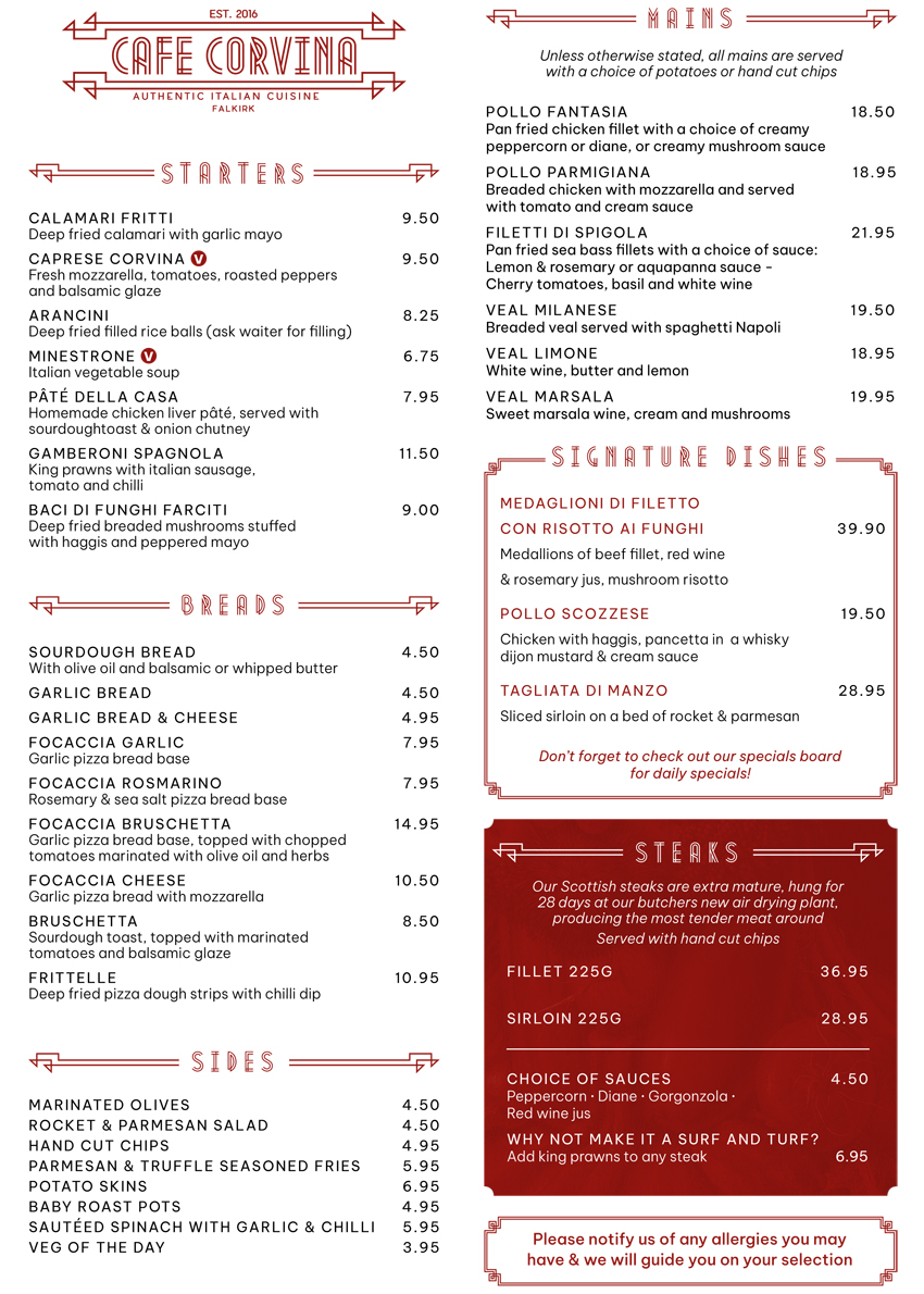 a-la-carte-menu